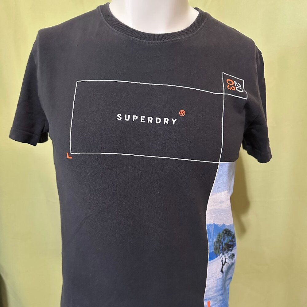 Super Dry All Terain Aesthetic Men's Black T Shirt Small Cotton